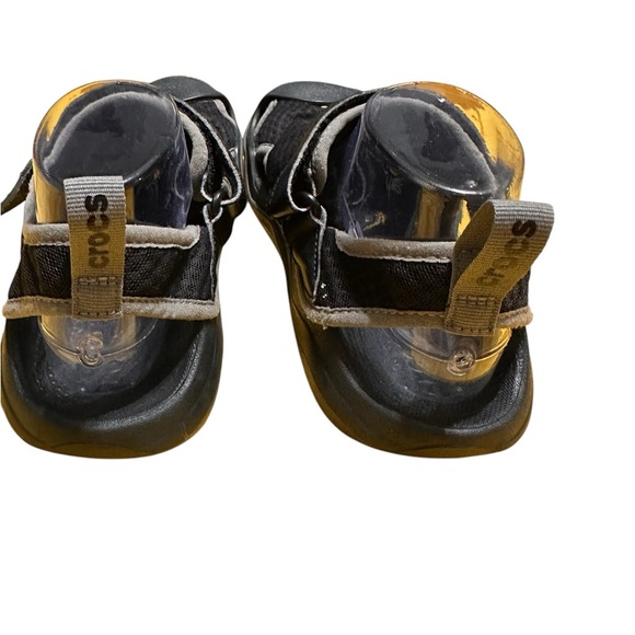 Crocs Swiftwater Mesh Shoes Mens 9 Deck Slip On Sport Sandals Adjustable Black - Picture 4 of 5